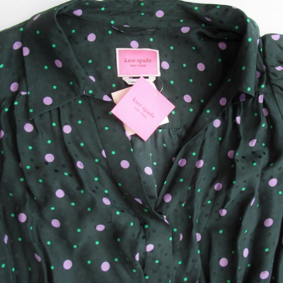 Kate Spade Pop Dots LS Fluid Shirt Dress NWT - Picture 5 of 11